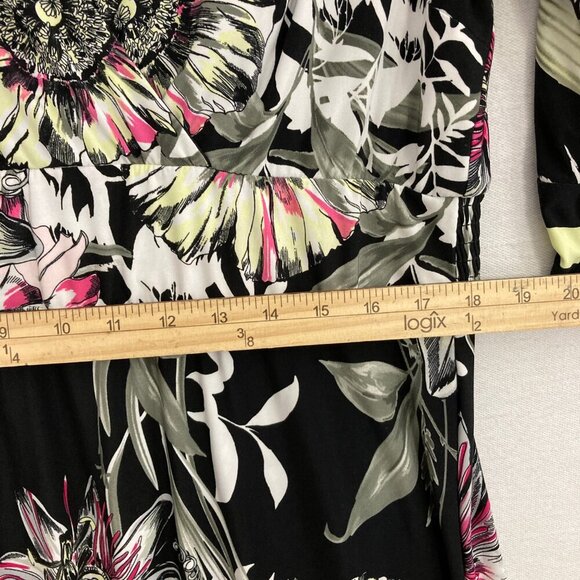 INC International Concepts Floral Wrap Stretch Knit Asymmetric Hem Midi Dress 2X - Picture 5 of 11